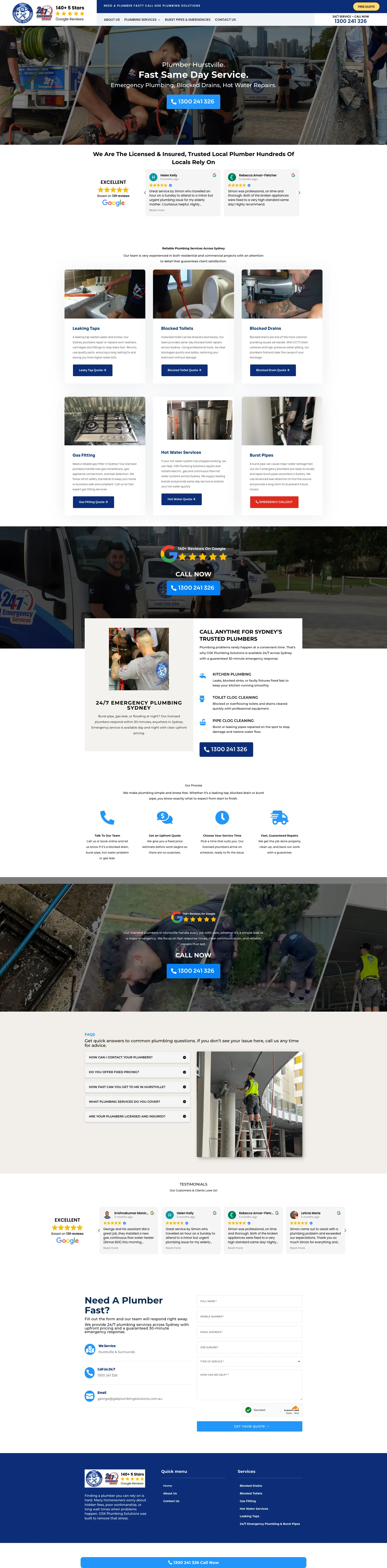 Website built for GSK Plumbing Solutions - plumbing business